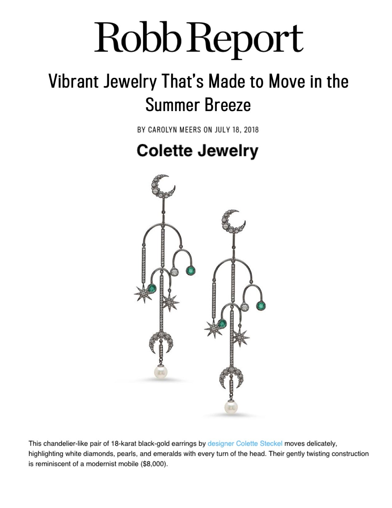 Colette Jewelry featured in RobbReport.com