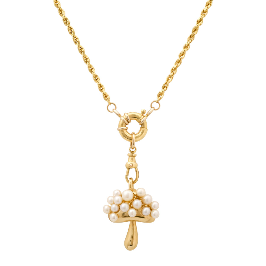 Mushroom Pendant with Pearls