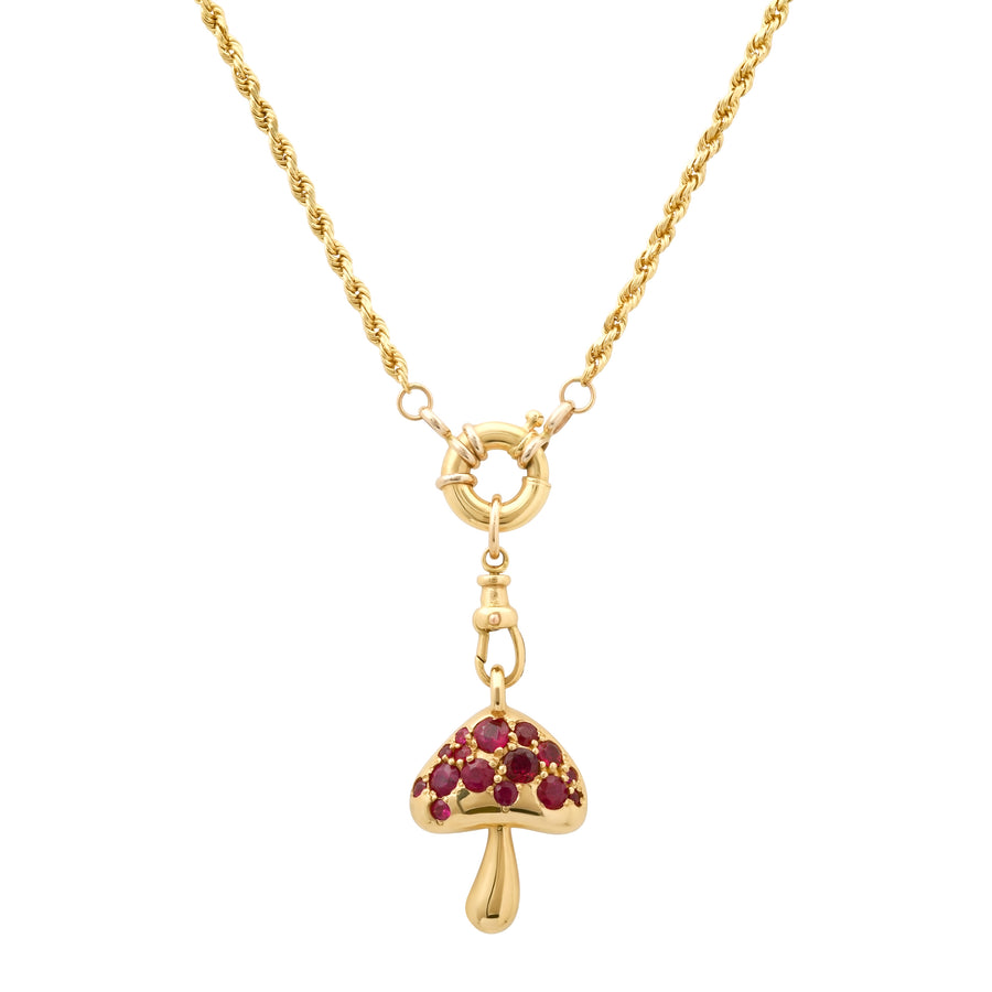 Mushroom Pendant with Ruby