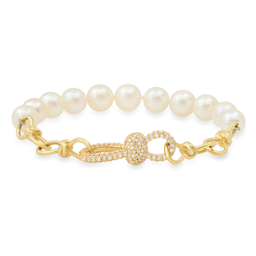 Toi et Moi Chain Bracelet - Pearls and Diamonds