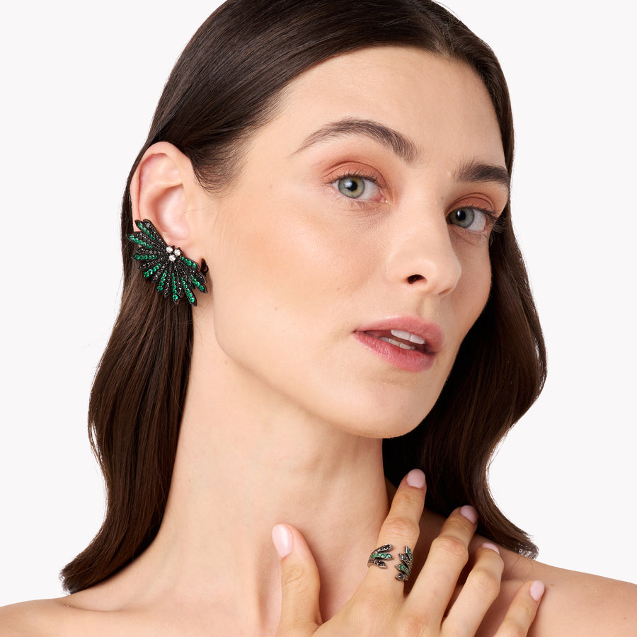 Penacho Cocktail Emerald Earrings