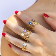 Twinkle Enamel Star Ring