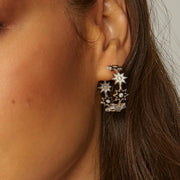 Twinkle Enamel Star Hoops