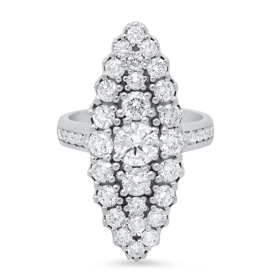 Jeanne D'arc Marquise Cluster Ring