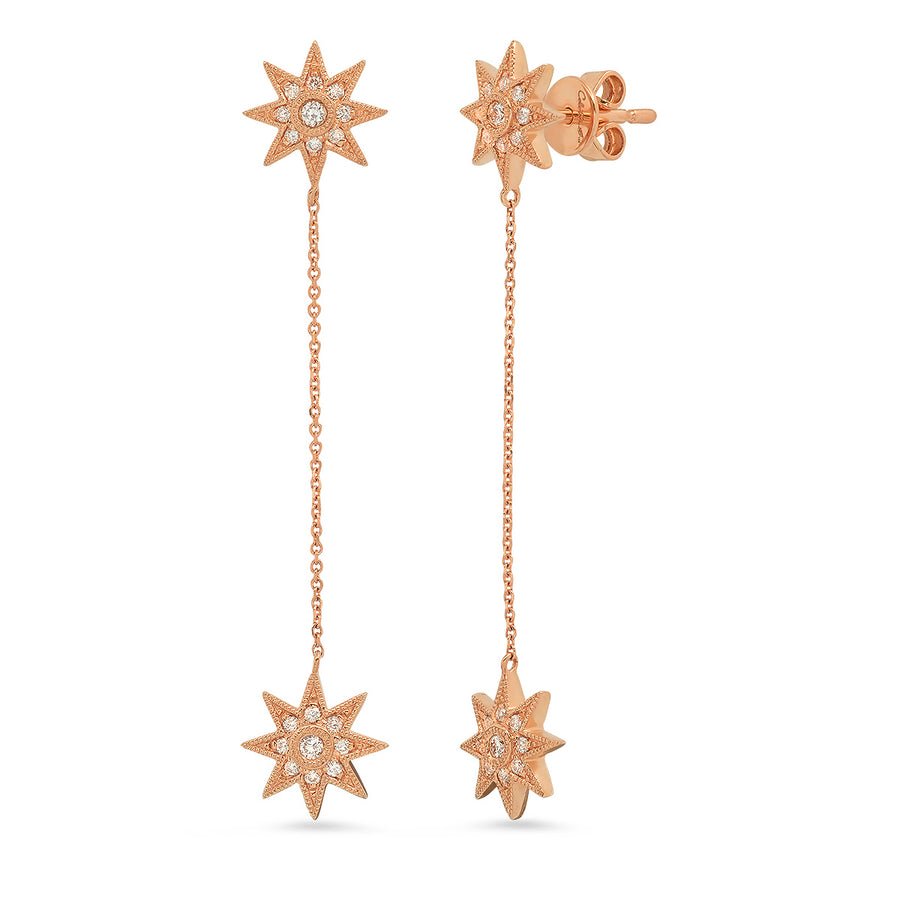 Mini Galaxia Star Studs with Drop - Three Colors