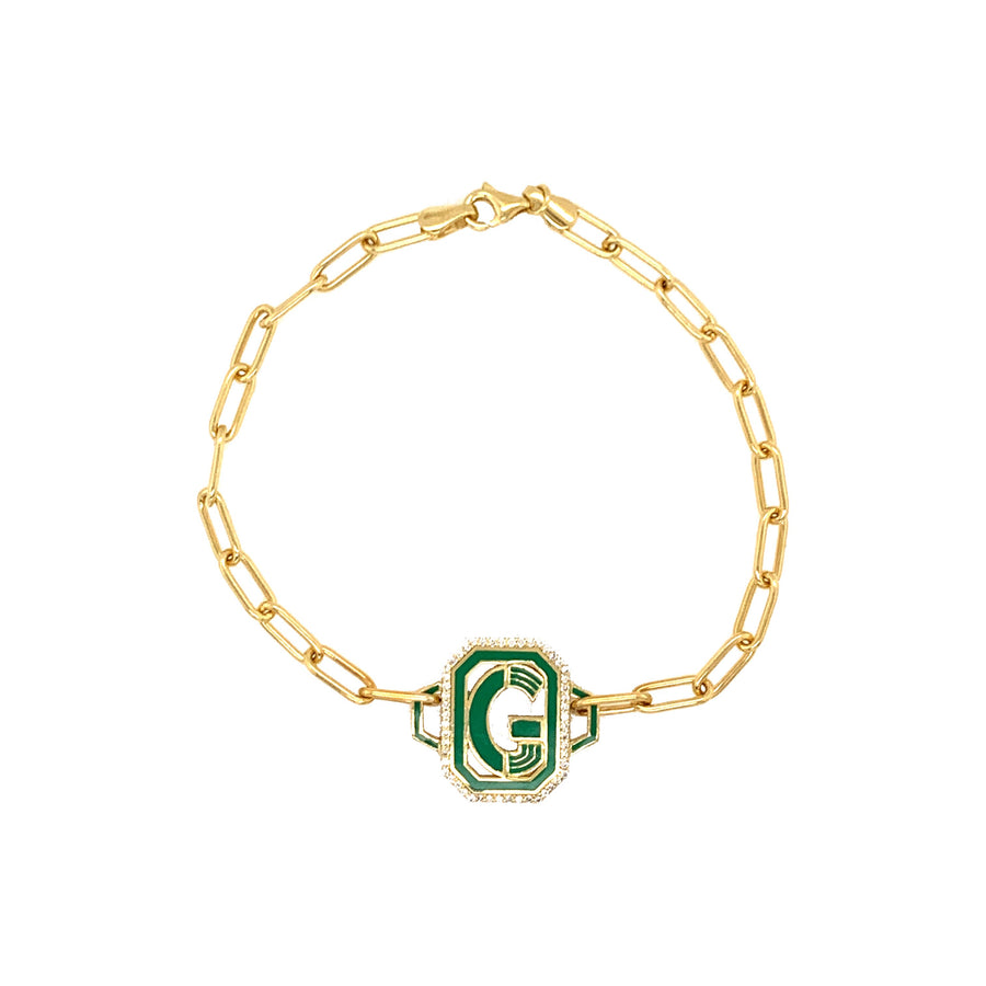 Gatsby Initial Bracelet - Fifteen Colors