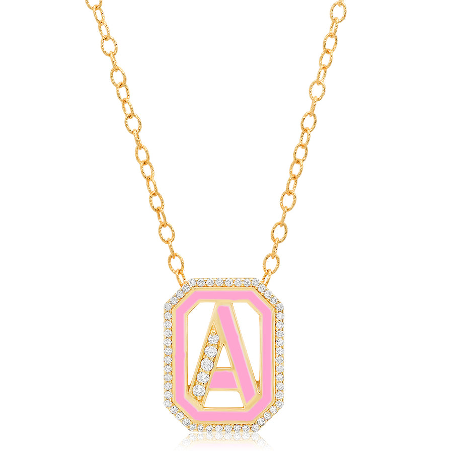 Gatsby Initial Necklace - Fifteen Colors