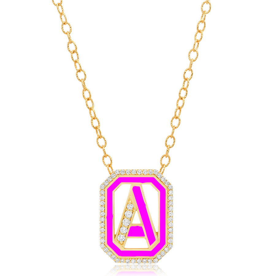 Gatsby Initial Necklace - Fifteen Colors