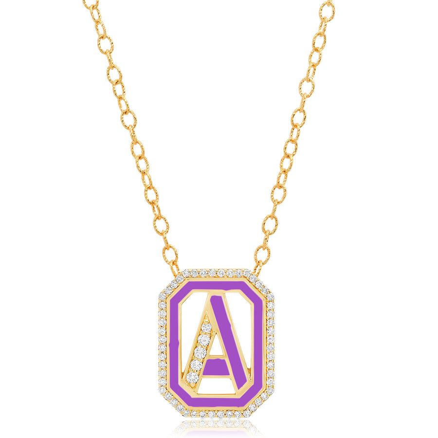 Gatsby Initial Necklace - Fifteen Colors