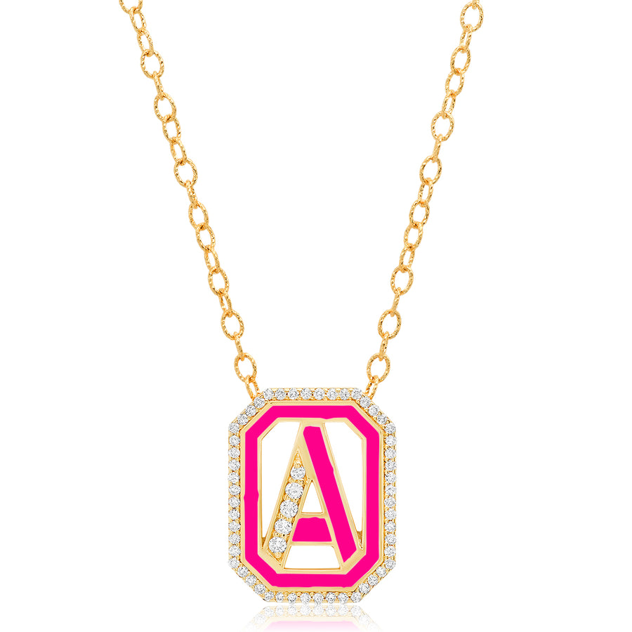 Gatsby Initial Necklace - Fifteen Colors