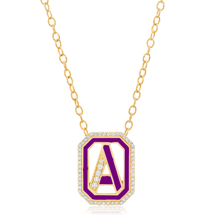 Gatsby Initial Necklace - Fifteen Colors