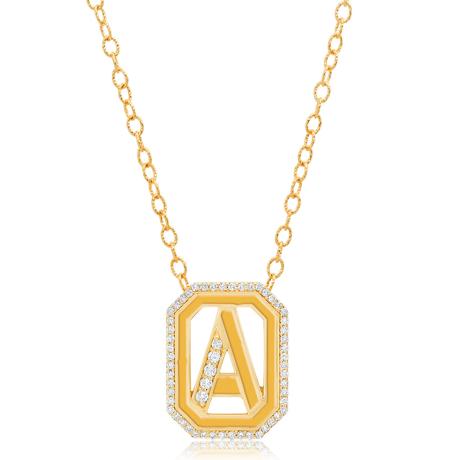 Gatsby Initial Necklace - Fifteen Colors