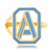 Gatsby Initial Ring - Fifteen Colors