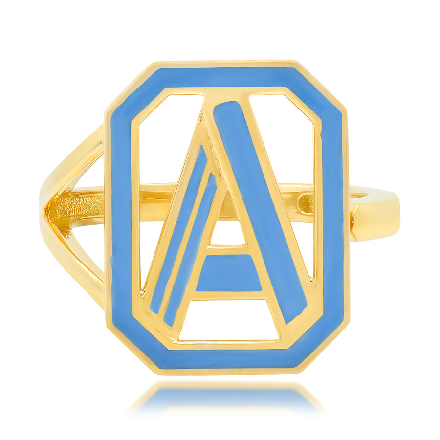 Gatsby Initial Ring - Fifteen Colors