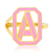 Gatsby Initial Ring - Fifteen Colors