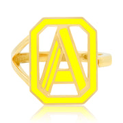 Gatsby Initial Ring - Fifteen Colors