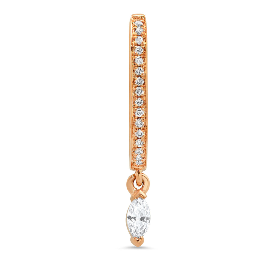 Medium Maasai Hoop with Marquise Drop White Diamond Pavé - Four Colors