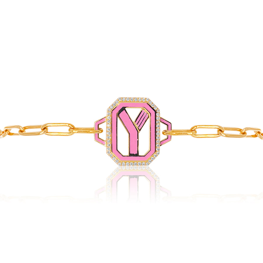 Gatsby Initial Bracelet - Fifteen Colors