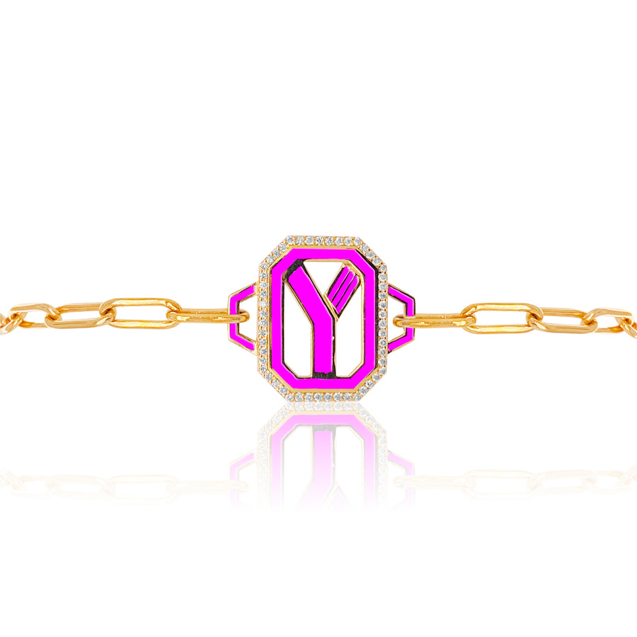 Gatsby Initial Bracelet - Fifteen Colors