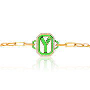 Gatsby Initial Bracelet - Fifteen Colors