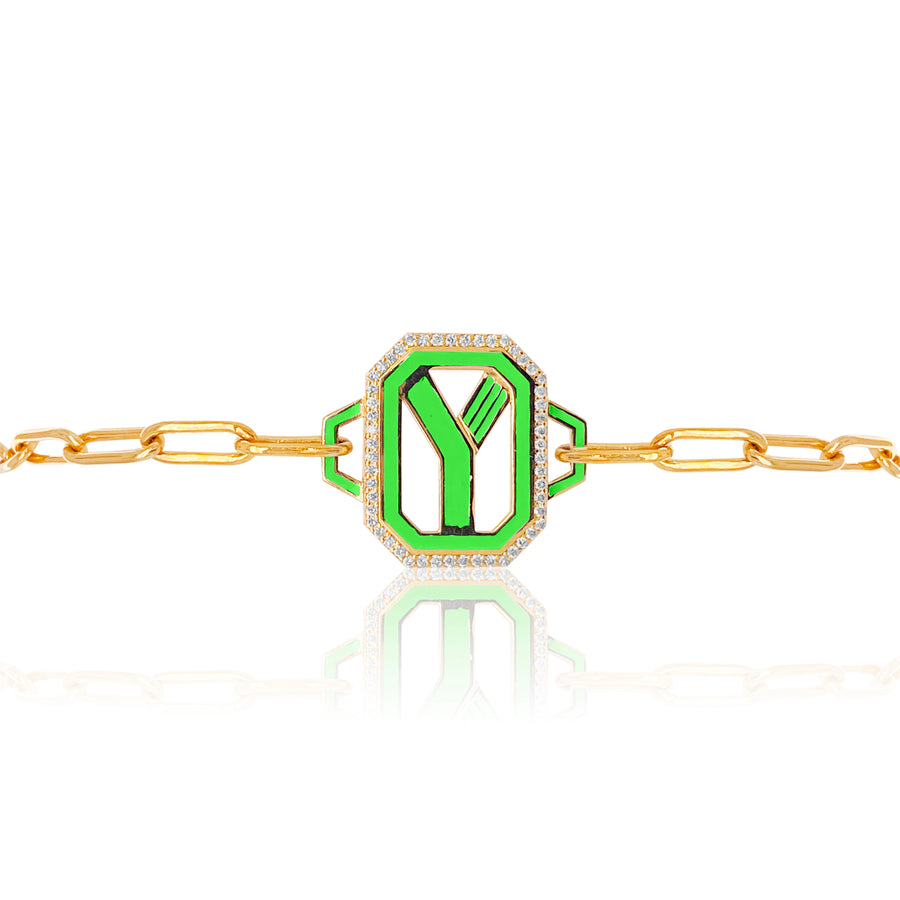 Gatsby Initial Bracelet - Fifteen Colors