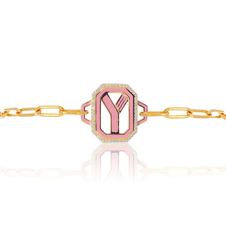 Gatsby Initial Bracelet - Fifteen Colors