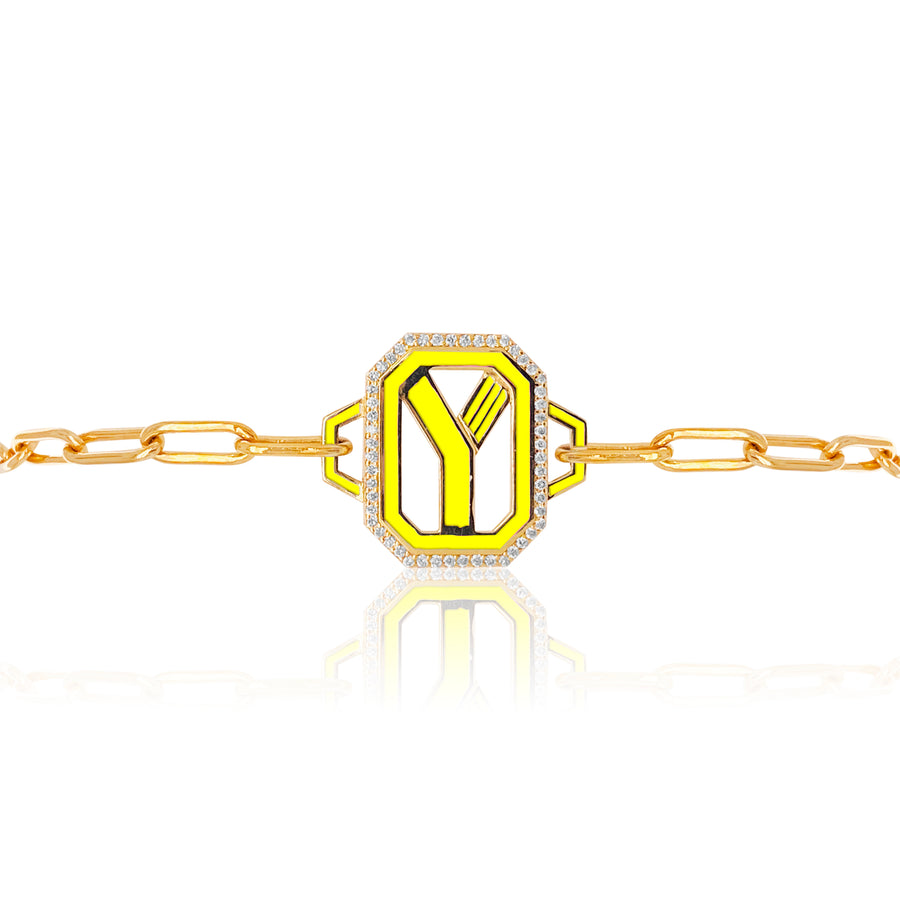 Gatsby Initial Bracelet - Fifteen Colors