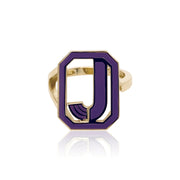 Gatsby Initial Ring - Fifteen Colors