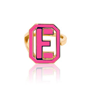 Gatsby Initial Ring - Fifteen Colors