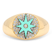 Enamel Star Signet