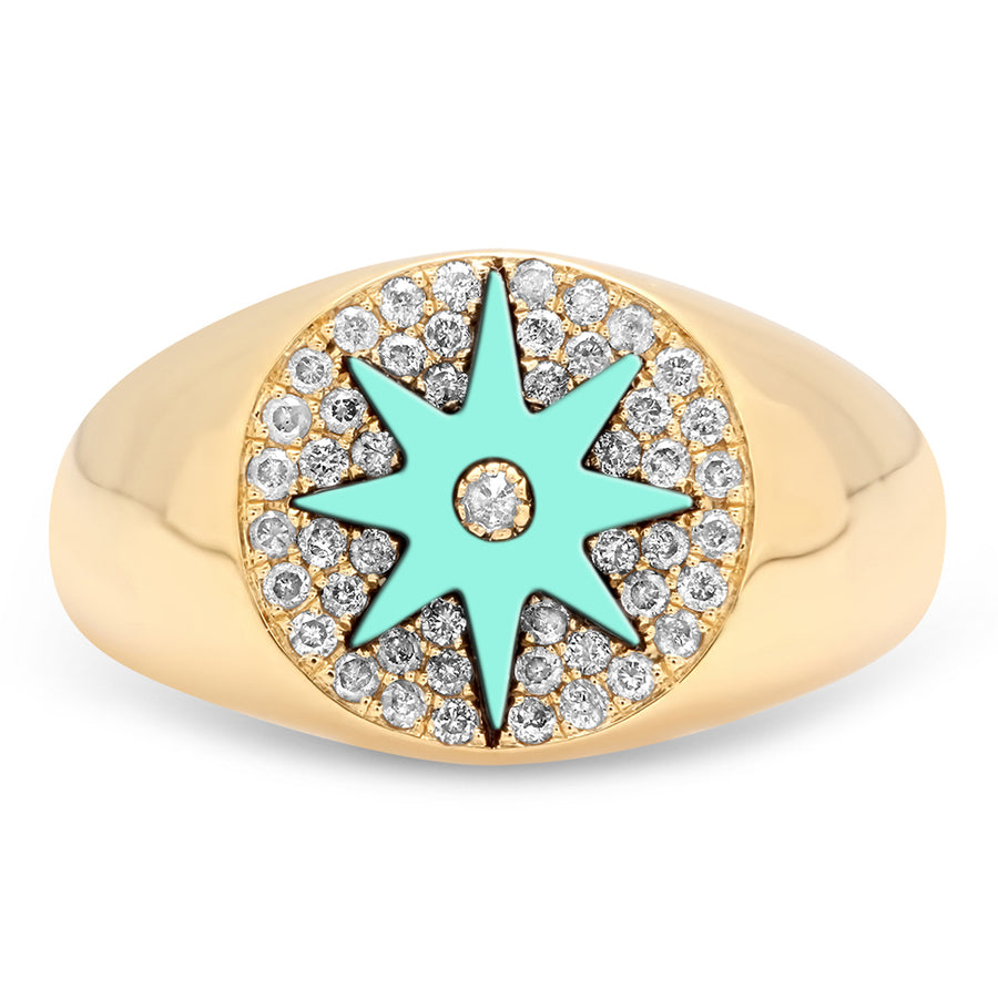 Enamel Star Signet