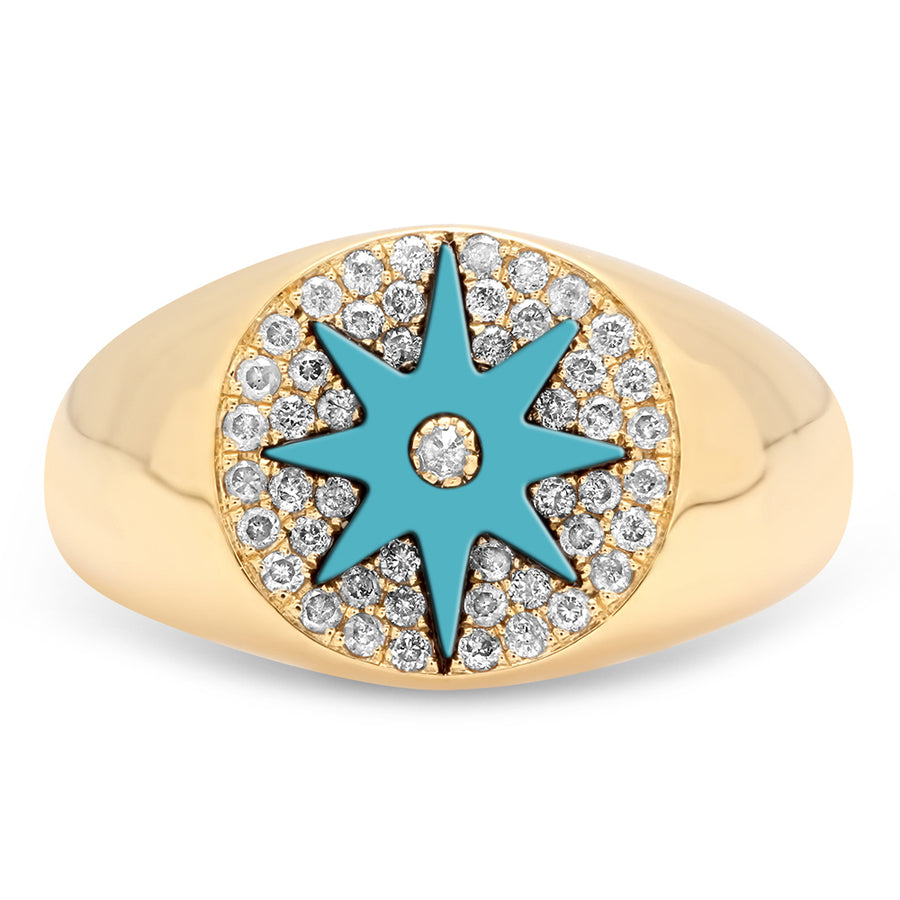 Enamel Star Signet