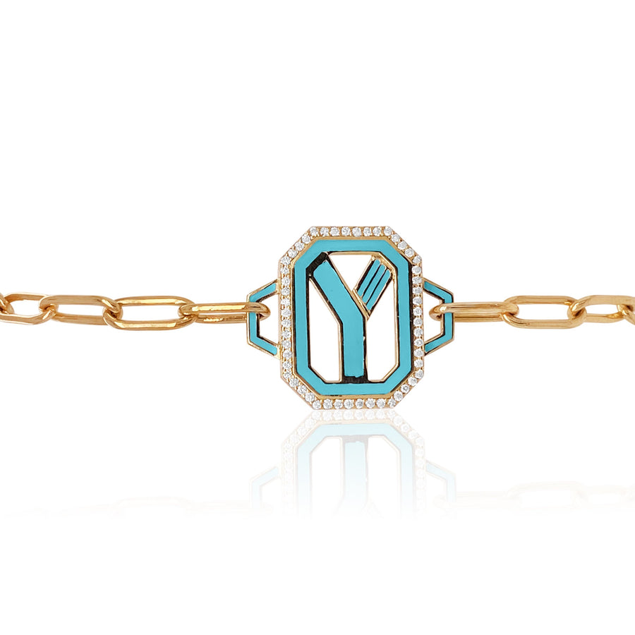 Gatsby Initial Bracelet - Fifteen Colors