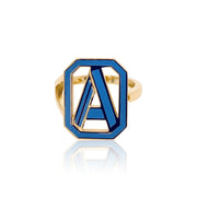 Gatsby Initial Ring - Fifteen Colors