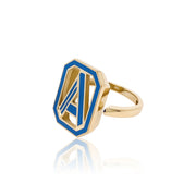 Gatsby Initial Ring - Fifteen Colors