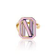 Gatsby Initial Ring - Fifteen Colors