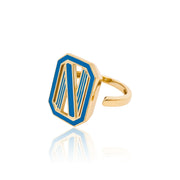 Gatsby Initial Ring - Fifteen Colors