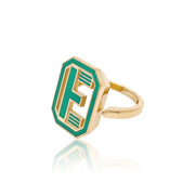 Gatsby Initial Ring - Fifteen Colors