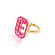 Gatsby Initial Ring - Fifteen Colors