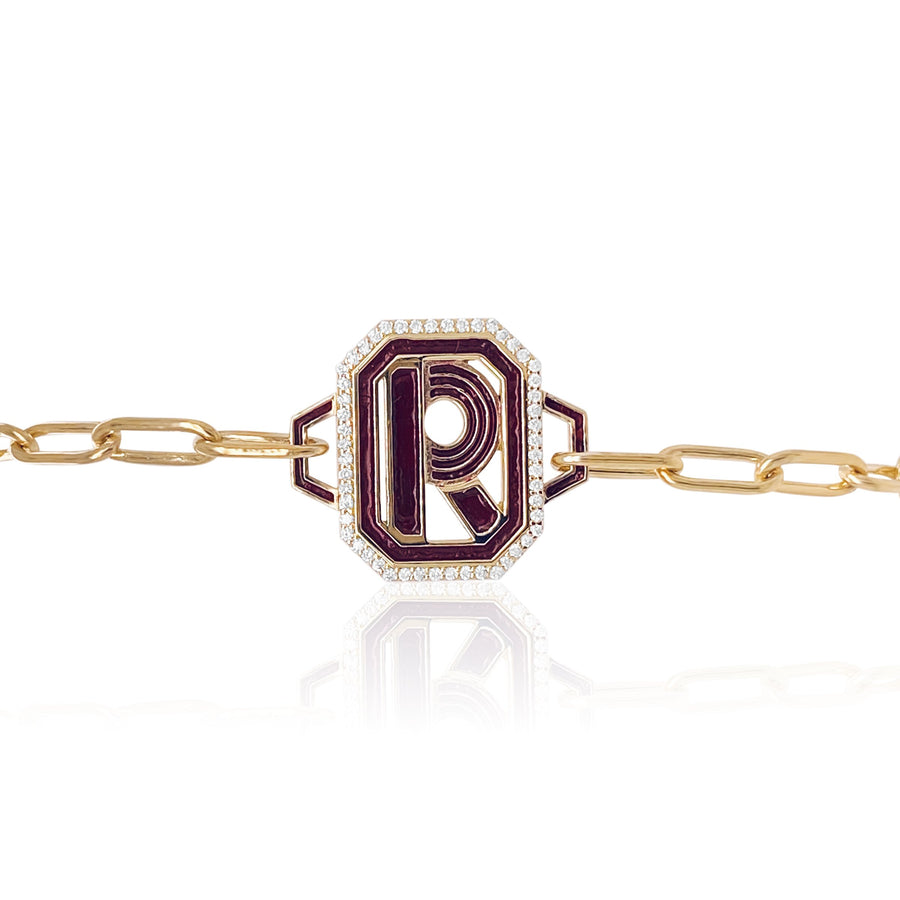 Gatsby Initial Bracelet - Fifteen Colors