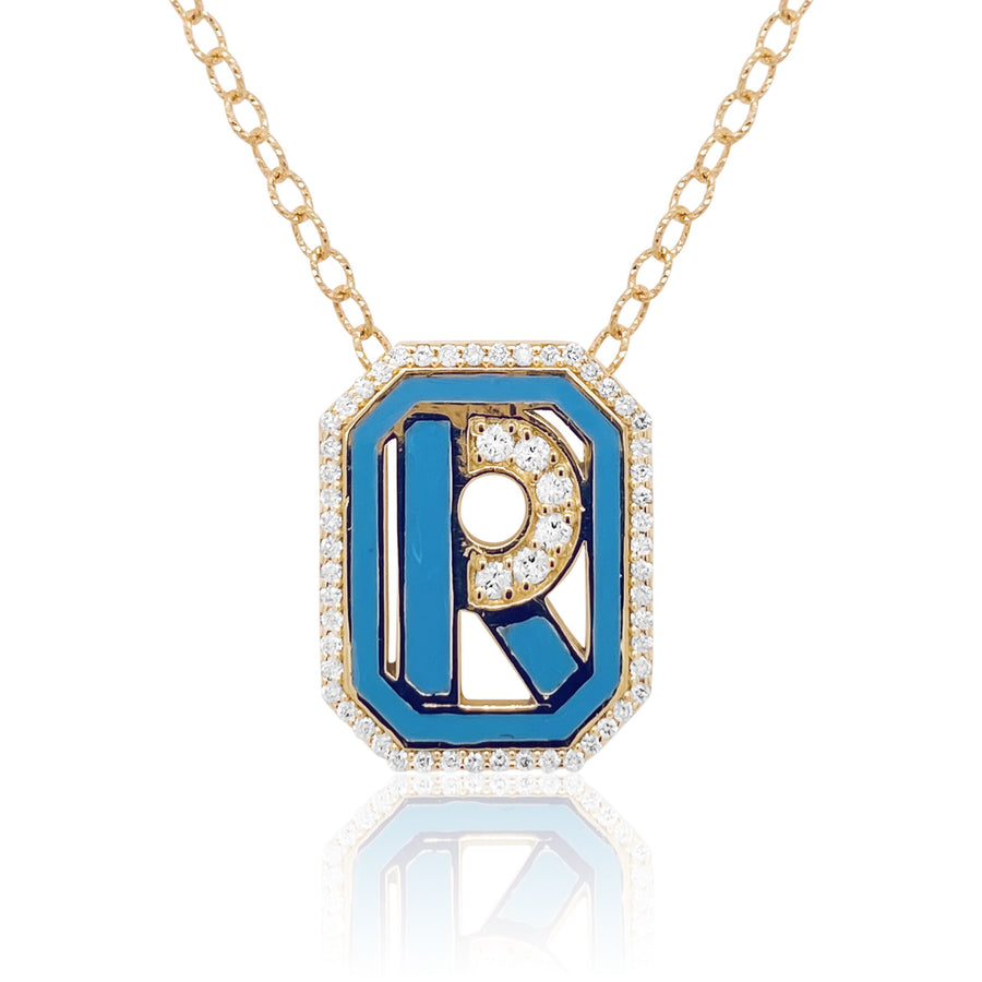 Gatsby Initial Necklace - Fifteen Colors