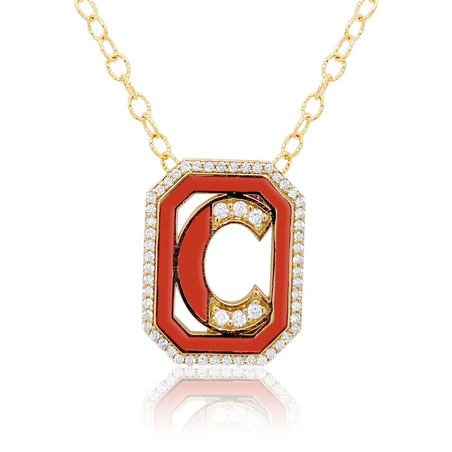 Gatsby Initial Necklace - Fifteen Colors