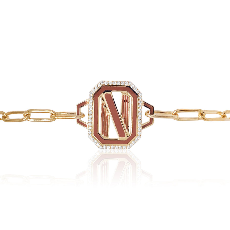 Gatsby Initial Bracelet - Fifteen Colors